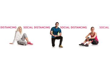 inscription social distancing for reminder with small group fitness