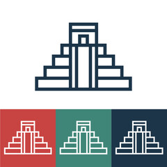Linear vector icon with building Maya