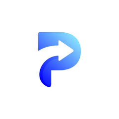 letter p arrow logo template vector eps - obrazy, fototapety, plakaty