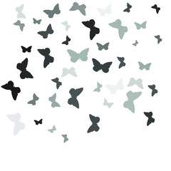 Vector pattern for your background or game: black and white butterflies