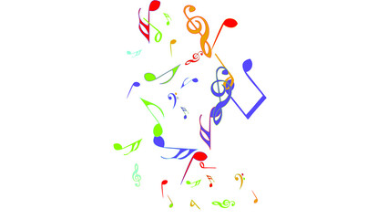 Musical Signs. Modern Background with Notes. Vector Element for Musical Poster, Banner, Advertising, Card. Minimalistic Simple Background.
