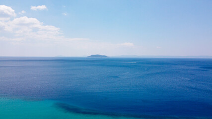 Aerial view of amazing blue clear sea 