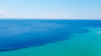 Fototapeta na wymiar Aerial view of amazing blue clear sea 