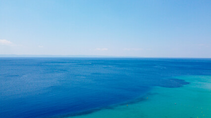 Aerial view of amazing blue clear sea 