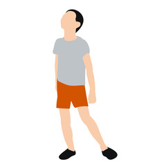  isolated, silhouette boy, flat style