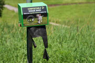 Plastic bag dispenser for dog feces