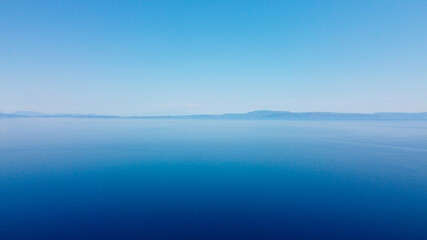 Aerial view of amazing blue clear sea 