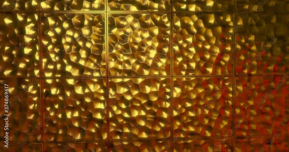 Aufkleber abstract golden 3d geometric pattern. mosaic metallic background for event. 3d animation loop 4k