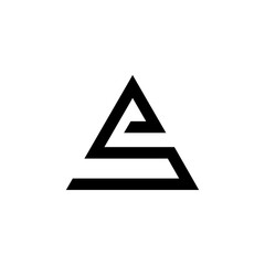 Triangle initial s logo template, design vector illustration