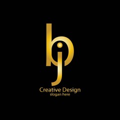 initial letter BJ or JB logo vector design
