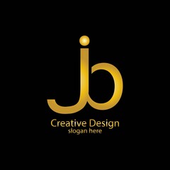 initial letter BJ or JB logo vector design
