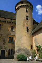 Fototapeta na wymiar medieval castle in marquay (france)