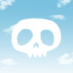 Skull cloud shape , concept of Halloween