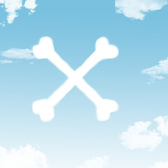Skeleton cloud shape , concept of Halloween