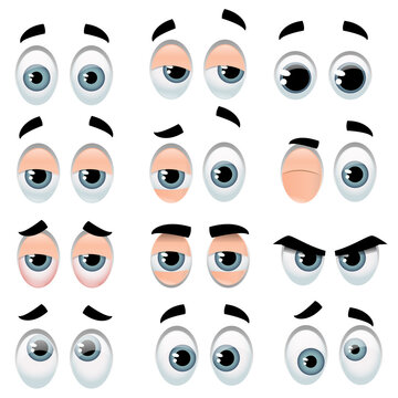 Big set of cartoon eyes representing expressions