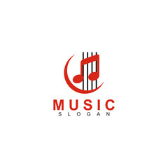 Music logo template design vector illustration