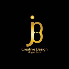 initial letter BJ or JB logo vector design
