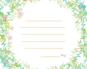 spring background with green lightnings and flowers