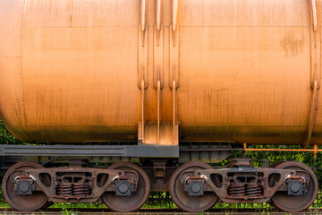 Obraz na płótnie Canvas Freight cargo train wheels