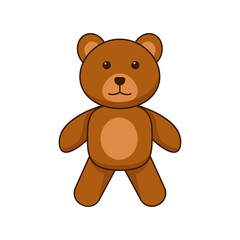 Cute teddy bear cartoon illustration isolated on white background