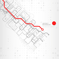 Abstract technology concept. Circuit board, high computer background. Vector illustration with space for content, web - template, business tech presentation.