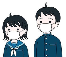 マスクをした学生