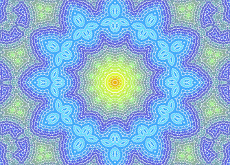 Abstract multicolor concentric mosaic pattern