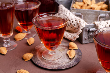Traditional brown almond liquid