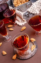 Traditional brown almond liquid