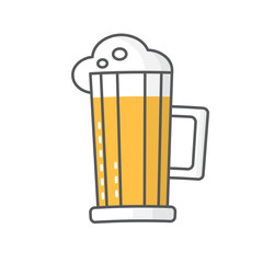 glass mug with beer and foam