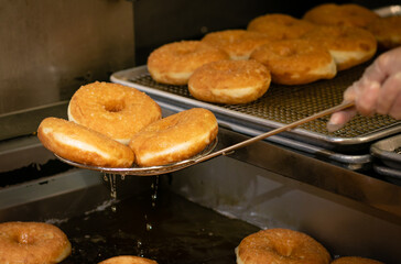 Frying donuts