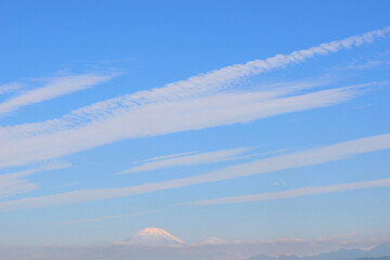 富士山上空を覆う雲