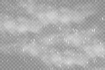  realistic falling snow or snowflakes. Isolated on transparent background - stock vector.