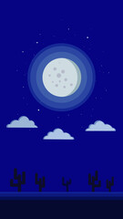 1080 x 1920 Moon and Cactus