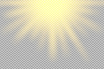 Glow isolated white transparent light effect set, lens flare, explosion, glitter, line, sun flash, spark and stars.
