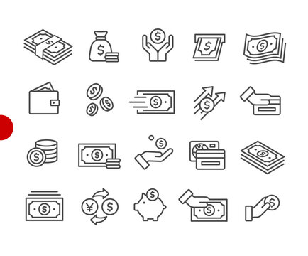 Money Icons // Red Point Series - Vector line icons for your digital or print projects.