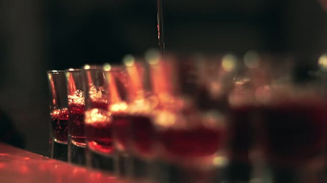 Drinking shots in the bar