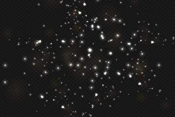 Yellow sparks glitter special light effect. Vector sparkles on transparent background. Christmas abstract pattern. Sparkling magic dust particles - 