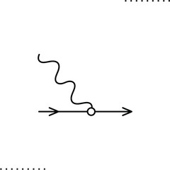 Feynman diagram vector icon in outline