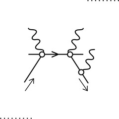Feynman diagram vector icon in outline