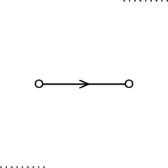 Feynman diagram vector icon in outline