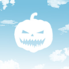 pumpkin cloud shape , concept of Halloween