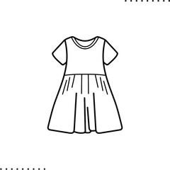 kids' dress vector icon in outline