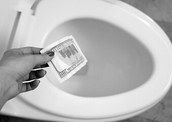 One hundred dollars. Flush the toilet. Money down the drain. Bill.