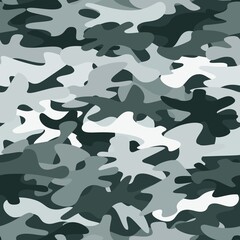 Camouflage seamless pattern background. Classic clothing masking camo print