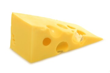 Piece of Cheese, Isolated on White