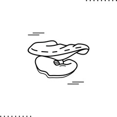 Agaricomycetes, brown rot, saprophytes  fungi vector icon in outline