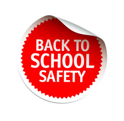 Red vector sticker. Back to School. Vector emblem and logo