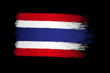 Thailand flag with brush paint textured, background, Symbols of Thailand , graphic designer element - Vector - illustration