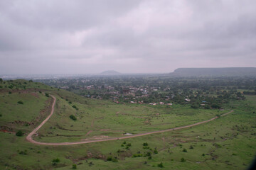 LANDSCAPE GREEN HILL SLOPE WITH CLOUD 